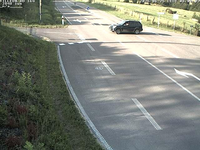 Webcam sur la RD164 à Tilleux. Vue orientée vers Neufchâteau