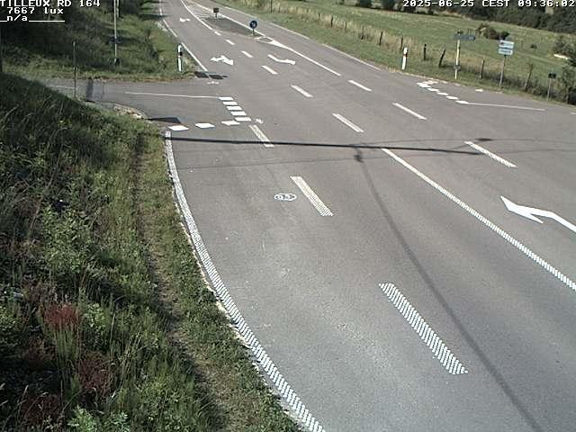 Webcam sur la RD164 à Tilleux. Vue orientée vers Neufchâteau