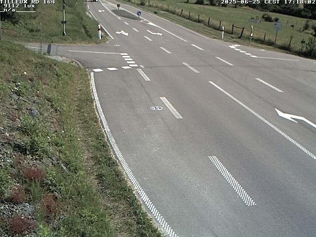 Webcam sur la RD164 à Tilleux. Vue orientée vers Neufchâteau