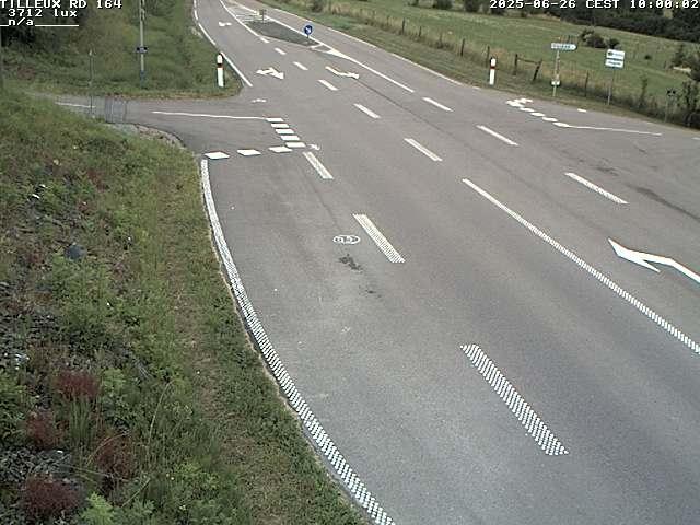 Webcam sur la RD164 à Tilleux. Vue orientée vers Neufchâteau