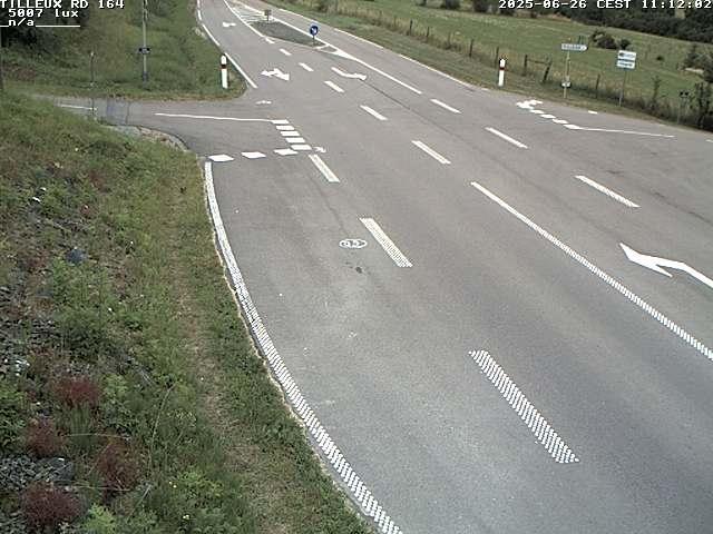 Webcam sur la RD164 à Tilleux. Vue orientée vers Neufchâteau