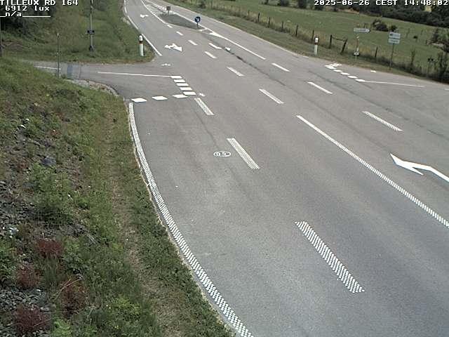 Webcam sur la RD164 à Tilleux. Vue orientée vers Neufchâteau
