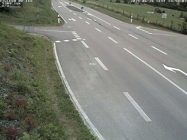 Webcam sur la RD164 à Tilleux. Vue orientée vers Neufchâteau
