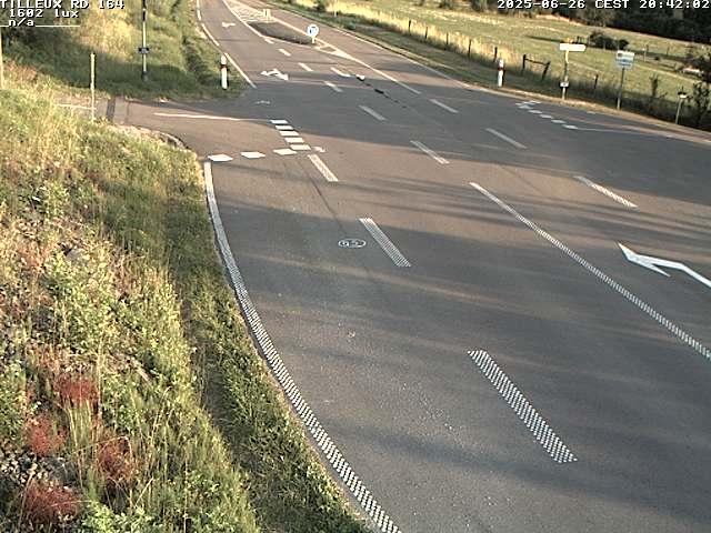 Webcam sur la RD164 à Tilleux. Vue orientée vers Neufchâteau