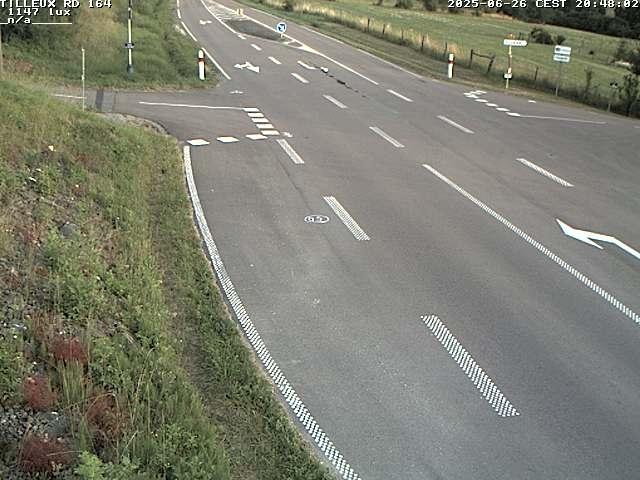 Webcam sur la RD164 à Tilleux. Vue orientée vers Neufchâteau