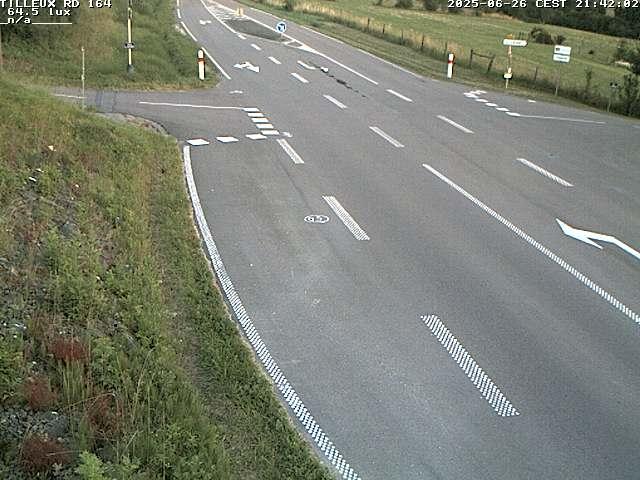 Webcam sur la RD164 à Tilleux. Vue orientée vers Neufchâteau