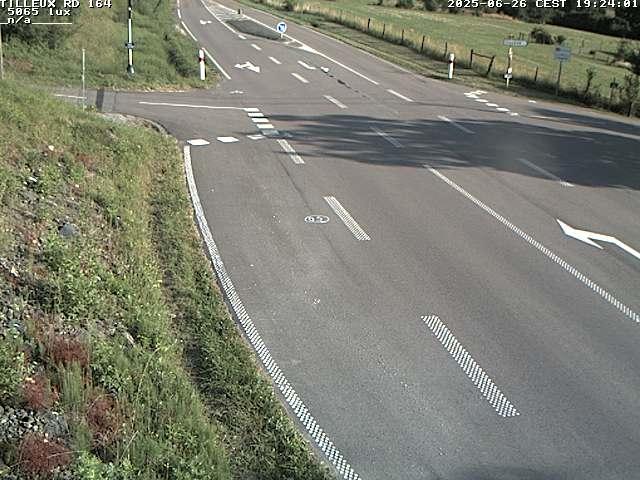 Webcam sur la RD164 à Tilleux. Vue orientée vers Neufchâteau