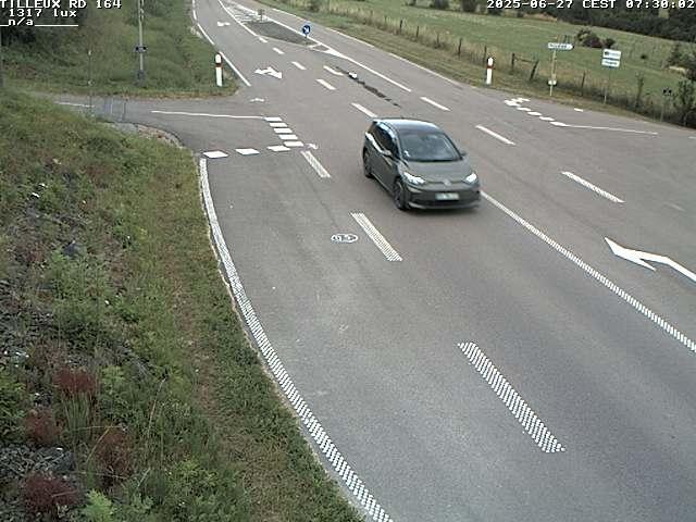 Webcam sur la RD164 à Tilleux. Vue orientée vers Neufchâteau