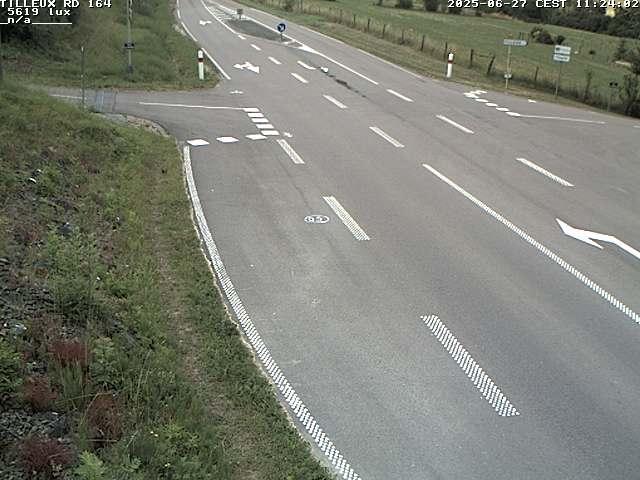 Webcam sur la RD164 à Tilleux. Vue orientée vers Neufchâteau