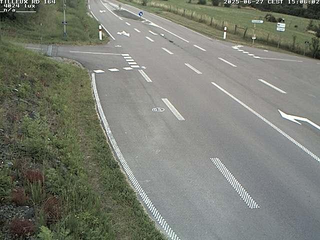 Webcam sur la RD164 à Tilleux. Vue orientée vers Neufchâteau