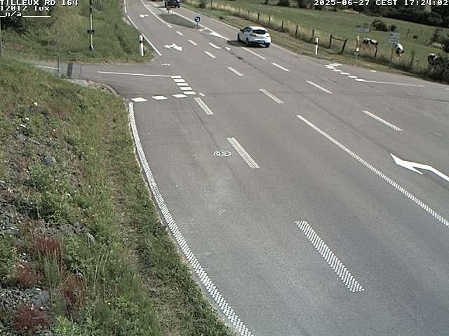 Webcam sur la RD164 à Tilleux. Vue orientée vers Neufchâteau