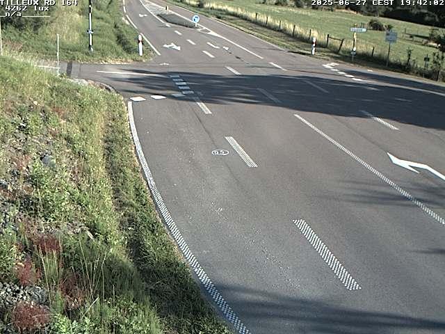 Webcam sur la RD164 à Tilleux. Vue orientée vers Neufchâteau