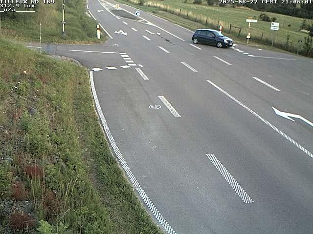 Webcam sur la RD164 à Tilleux. Vue orientée vers Neufchâteau