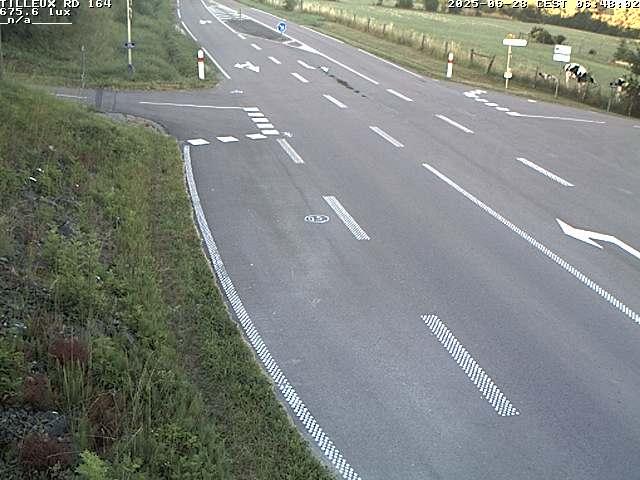 Webcam sur la RD164 à Tilleux. Vue orientée vers Neufchâteau