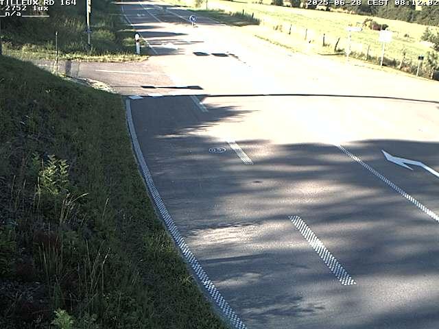 Webcam sur la RD164 à Tilleux. Vue orientée vers Neufchâteau