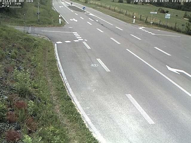 Webcam sur la RD164 à Tilleux. Vue orientée vers Neufchâteau