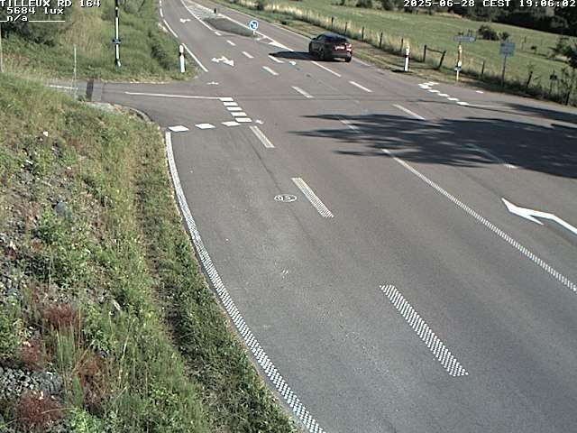 Webcam sur la RD164 à Tilleux. Vue orientée vers Neufchâteau