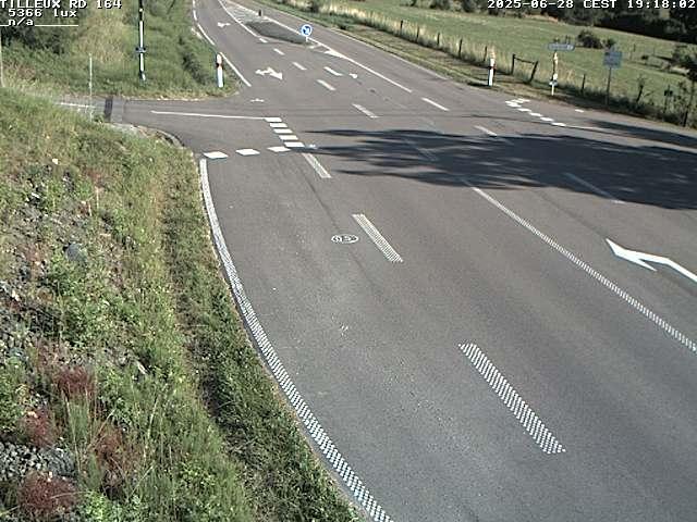 Webcam sur la RD164 à Tilleux. Vue orientée vers Neufchâteau