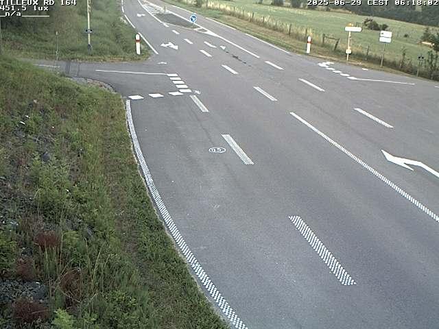 Webcam sur la RD164 à Tilleux. Vue orientée vers Neufchâteau
