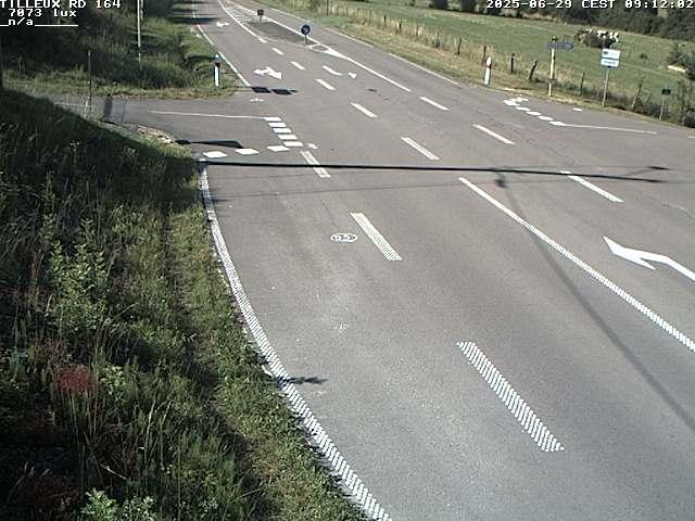 Webcam sur la RD164 à Tilleux. Vue orientée vers Neufchâteau