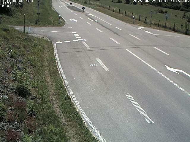 Webcam sur la RD164 à Tilleux. Vue orientée vers Neufchâteau