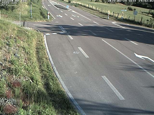 Webcam sur la RD164 à Tilleux. Vue orientée vers Neufchâteau