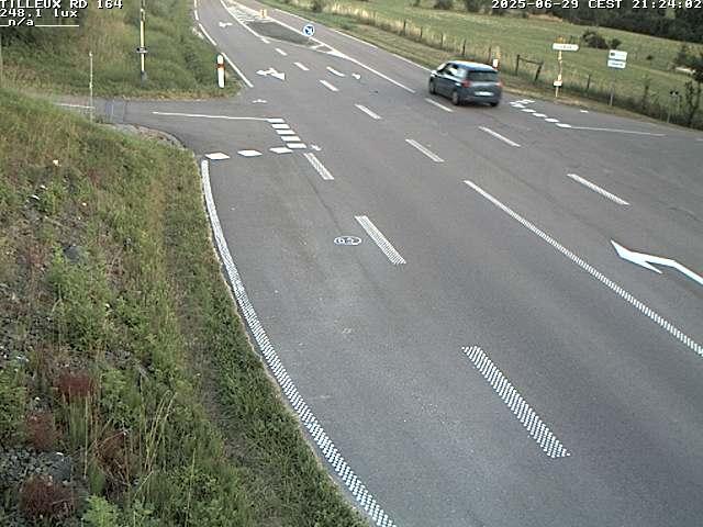 Webcam sur la RD164 à Tilleux. Vue orientée vers Neufchâteau