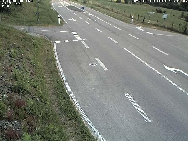 Webcam sur la RD164 à Tilleux. Vue orientée vers Neufchâteau