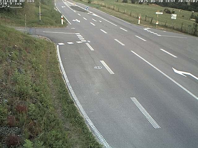 Webcam sur la RD164 à Tilleux. Vue orientée vers Neufchâteau