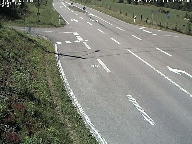 Webcam sur la RD164 à Tilleux. Vue orientée vers Neufchâteau
