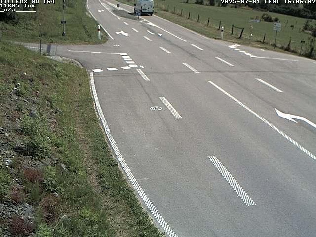 Webcam sur la RD164 à Tilleux. Vue orientée vers Neufchâteau