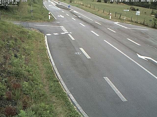 Webcam sur la RD164 à Tilleux. Vue orientée vers Neufchâteau