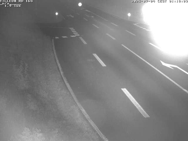 Webcam sur la RD164 à Tilleux. Vue orientée vers Neufchâteau