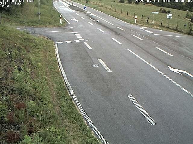 Webcam sur la RD164 à Tilleux. Vue orientée vers Neufchâteau