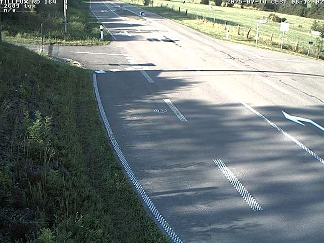 Webcam sur la RD164 à Tilleux. Vue orientée vers Neufchâteau