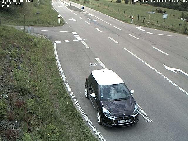 Webcam sur la RD164 à Tilleux. Vue orientée vers Neufchâteau