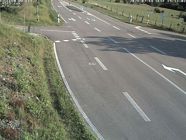 Webcam sur la RD164 à Tilleux. Vue orientée vers Neufchâteau