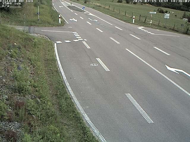 Webcam sur la RD164 à Tilleux. Vue orientée vers Neufchâteau