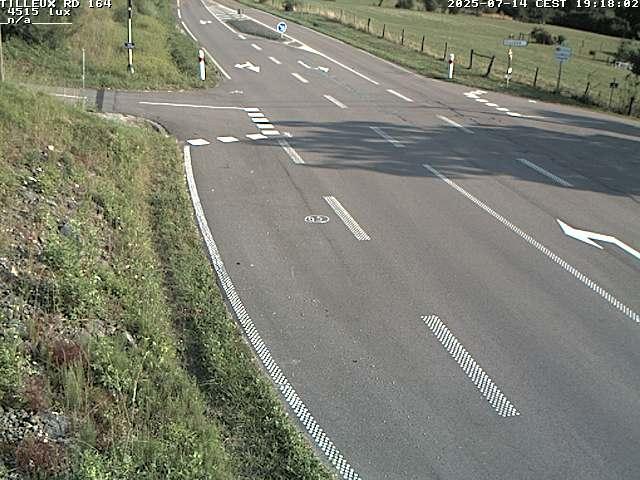 Webcam sur la RD164 à Tilleux. Vue orientée vers Neufchâteau