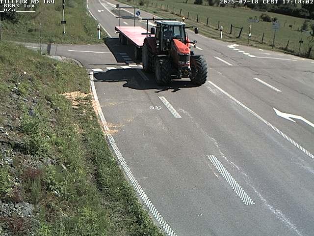 Webcam sur la RD164 à Tilleux. Vue orientée vers Neufchâteau
