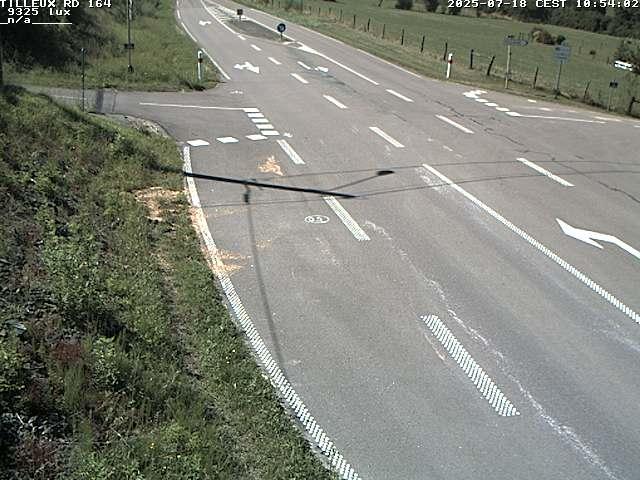 Webcam sur la RD164 à Tilleux. Vue orientée vers Neufchâteau
