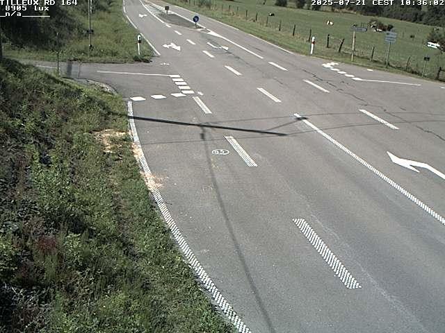Webcam sur la RD164 à Tilleux. Vue orientée vers Neufchâteau
