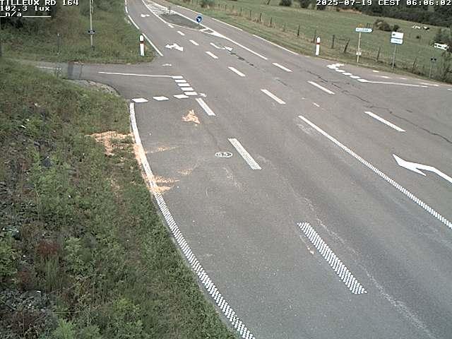 Webcam sur la RD164 à Tilleux. Vue orientée vers Neufchâteau