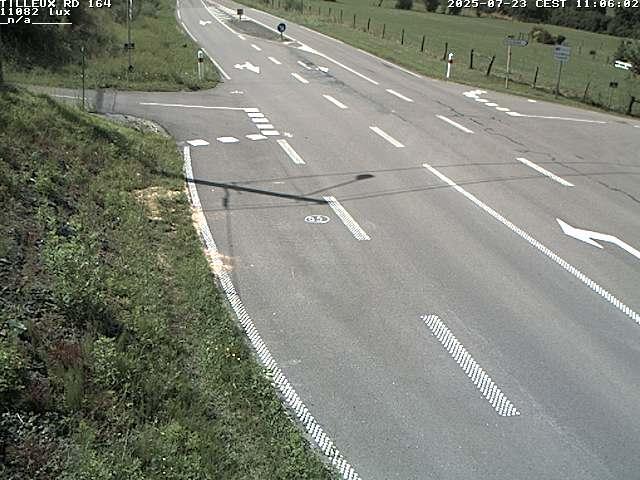 Webcam sur la RD164 à Tilleux. Vue orientée vers Neufchâteau