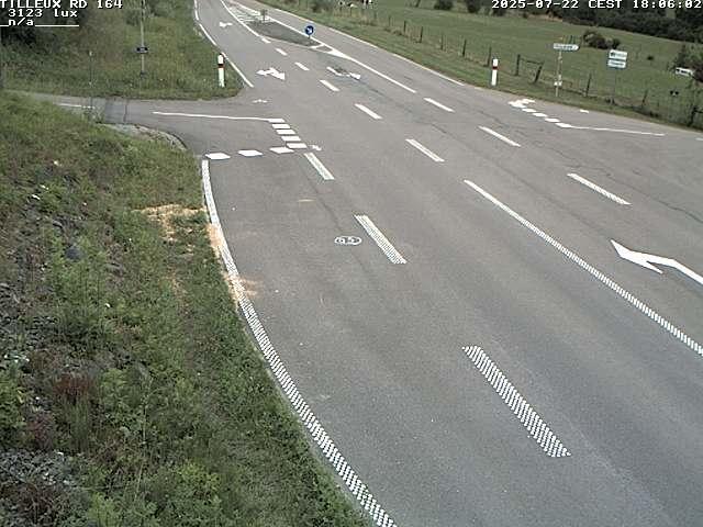 Webcam sur la RD164 à Tilleux. Vue orientée vers Neufchâteau