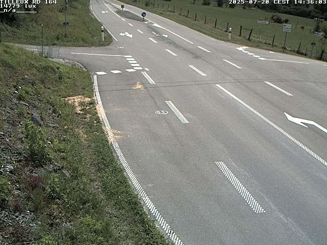 Webcam sur la RD164 à Tilleux. Vue orientée vers Neufchâteau