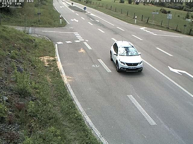 Webcam sur la RD164 à Tilleux. Vue orientée vers Neufchâteau