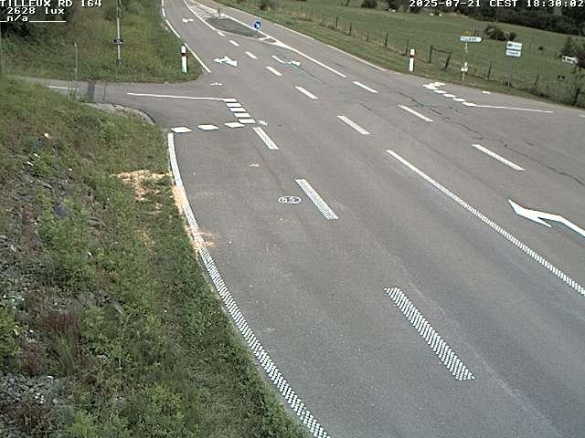 Webcam sur la RD164 à Tilleux. Vue orientée vers Neufchâteau