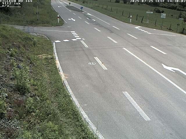 Webcam sur la RD164 à Tilleux. Vue orientée vers Neufchâteau