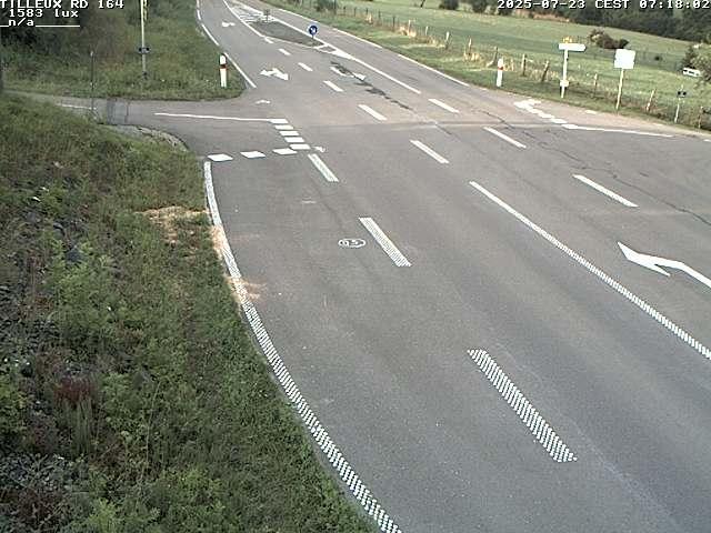 Webcam sur la RD164 à Tilleux. Vue orientée vers Neufchâteau